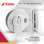 Détecteur de fumée Kidde, batterie 10 ans, voyants LED, alerte de remplacement, bouton de test et de réinitialisation, paquet de 6, blanc