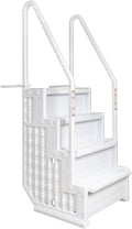 Marches antidérapantes Aqua Select pour piscines hors sol | Bleues | Pour piscines hors sol | Installation possible sur des terrasses de 122 à 137 cm de hauteur | Échelle de sécurité supportant jusqu'à 113 kg