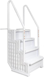 Marches antidérapantes Aqua Select pour piscines hors sol | Bleues | Pour piscines hors sol | Installation possible sur des terrasses de 122 à 137 cm de hauteur | Échelle de sécurité supportant jusqu'à 113 kg