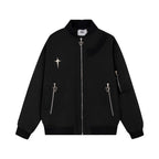 Blouson Aviateur Décontracté Homme à Détail Croix