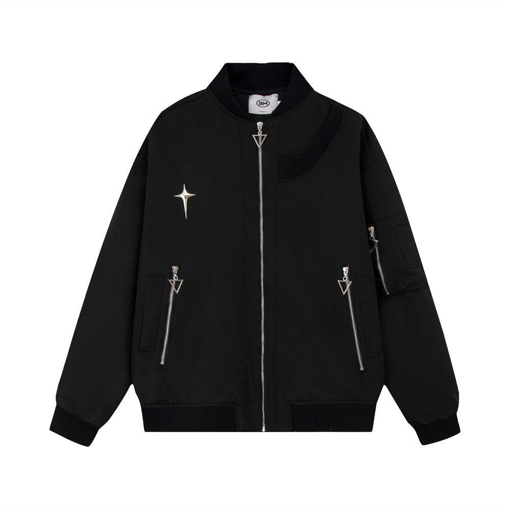 Blouson Aviateur Décontracté Homme à Détail Croix