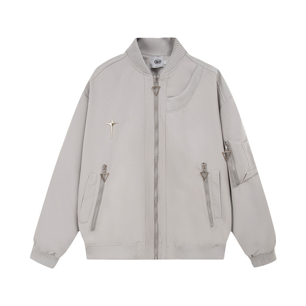 Blouson Aviateur Décontracté Homme à Détail Croix