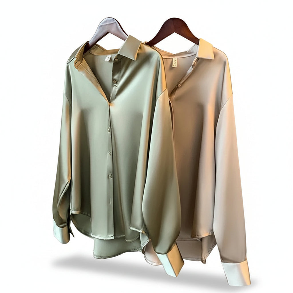 Chemise en satin pour femme