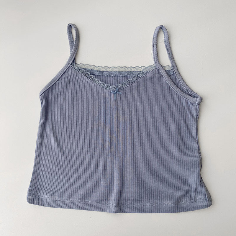 Débardeur Femme Dentelle Vintage Sans Manches Chic