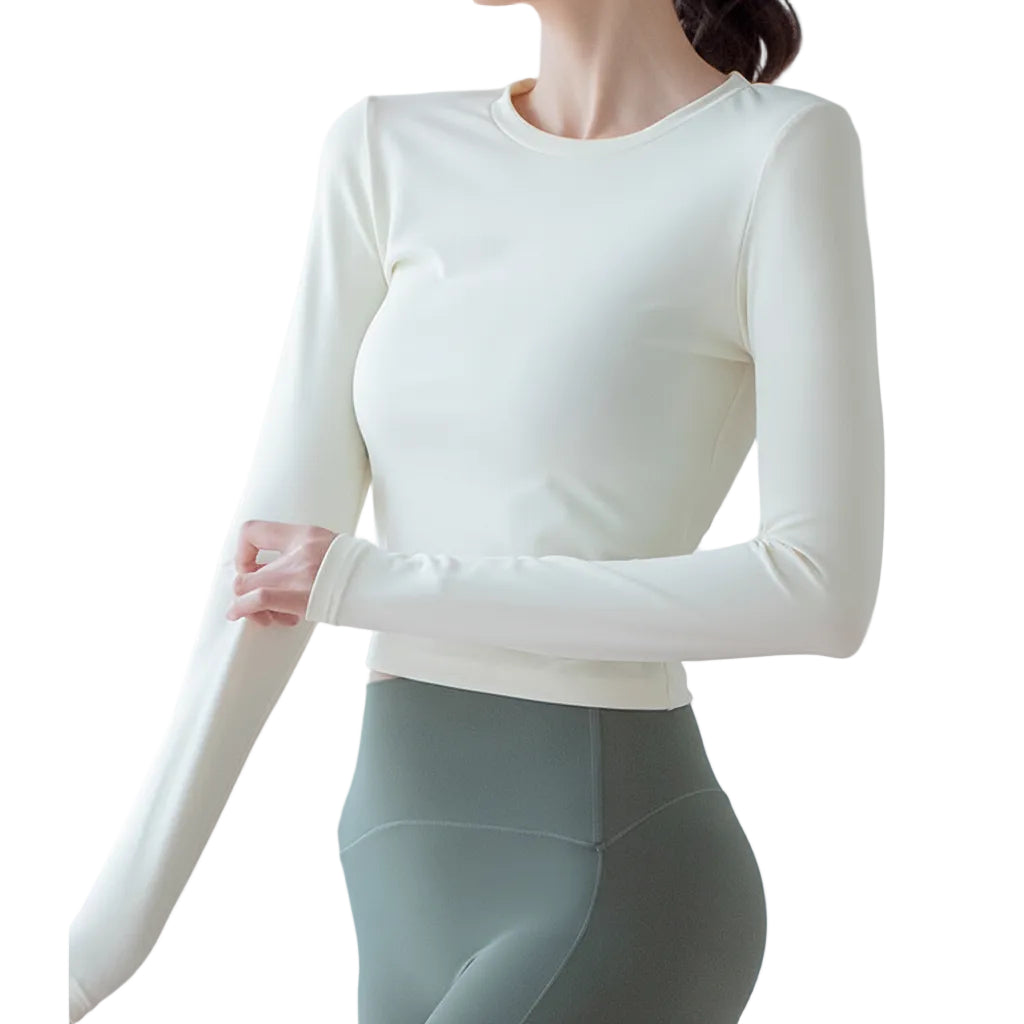Haut Sport Femme Manches Longues Ajusté