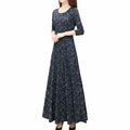 Robe Femme Longue Imprimée Style Élégant Classique