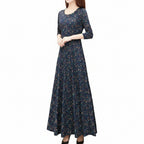 Robe Femme Longue Imprimée Style Élégant Classique