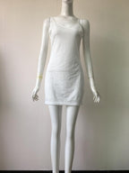 Robe Longue Femme Dentelle Blanche Élégante