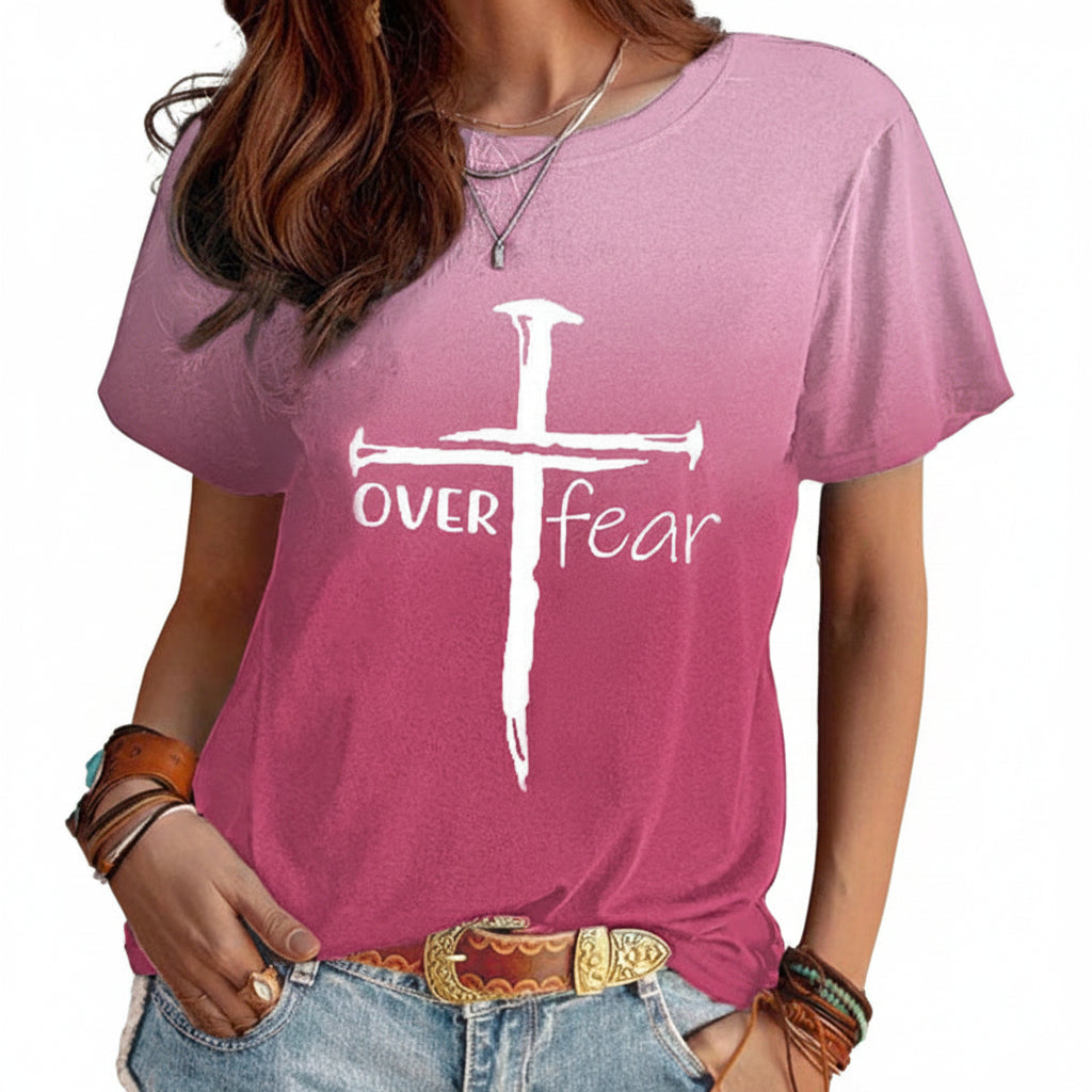 T-Shirt Femme Imprimé Col Rond Décontracté