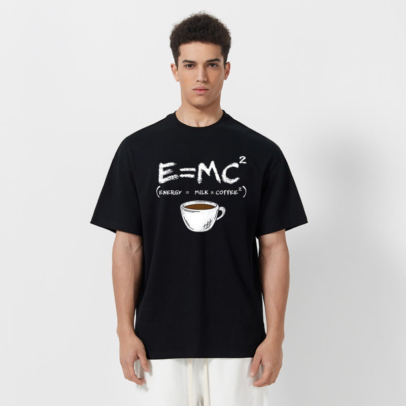 T-Shirt Homme EnergyMilk Coffee Imprimé Style Rétro