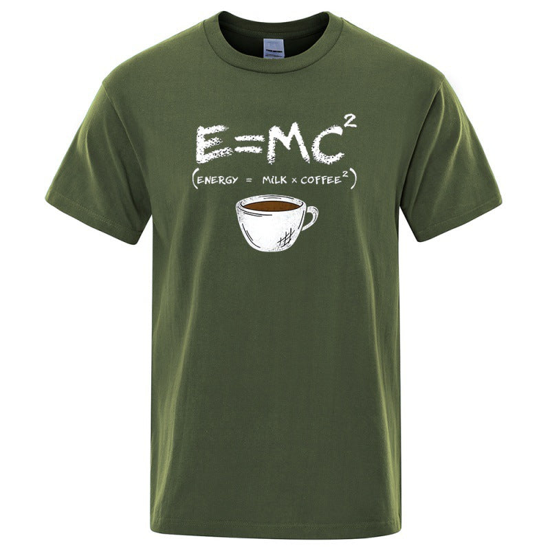 T-Shirt Homme EnergyMilk Coffee Imprimé Style Rétro