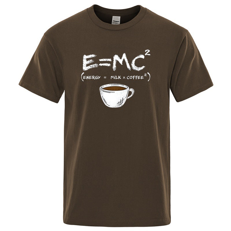 T-Shirt Homme EnergyMilk Coffee Imprimé Style Rétro