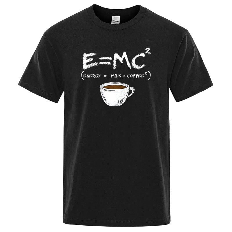 T-Shirt Homme EnergyMilk Coffee Imprimé Style Rétro