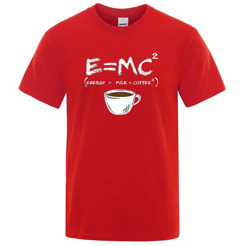 T-Shirt Homme EnergyMilk Coffee Imprimé Style Rétro