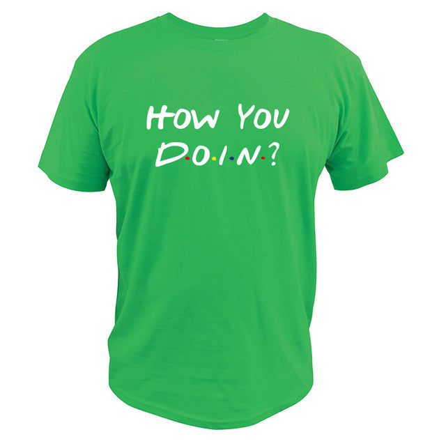 T-Shirt Homme Imprimé How You Doin Ajusté