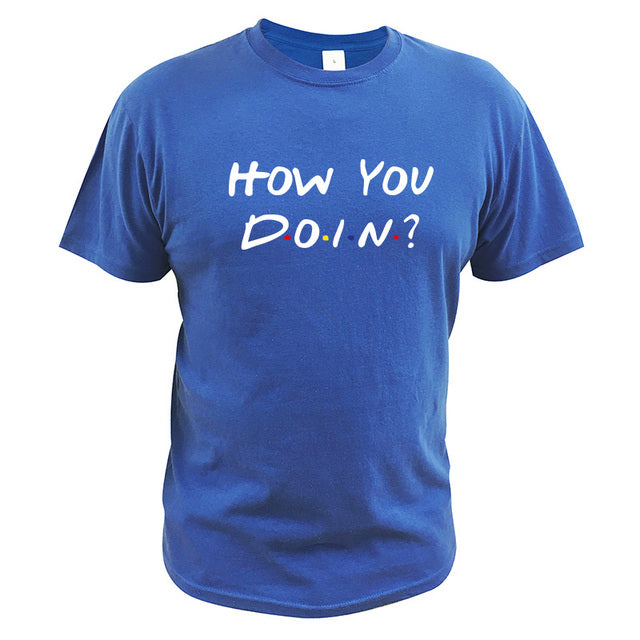 T-Shirt Homme Imprimé How You Doin Ajusté