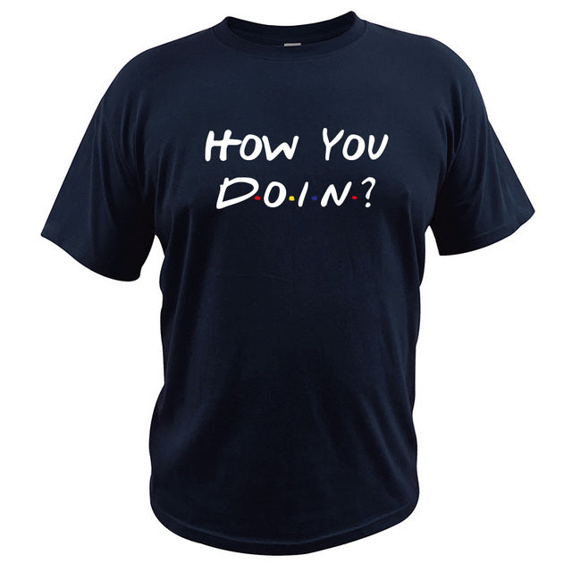 T-Shirt Homme Imprimé How You Doin Ajusté