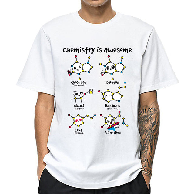 T-Shirt Homme Imprimé Humour Mathématiques Manches Courtes