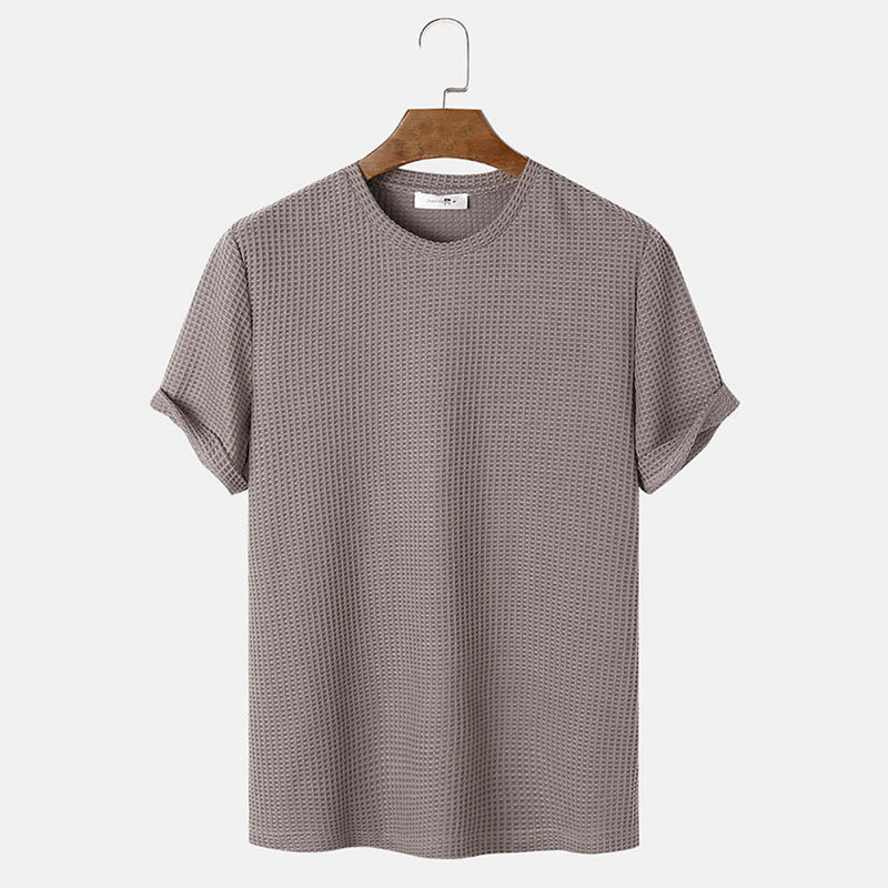 T-Shirt Homme Uni À Col Henley Ajusté