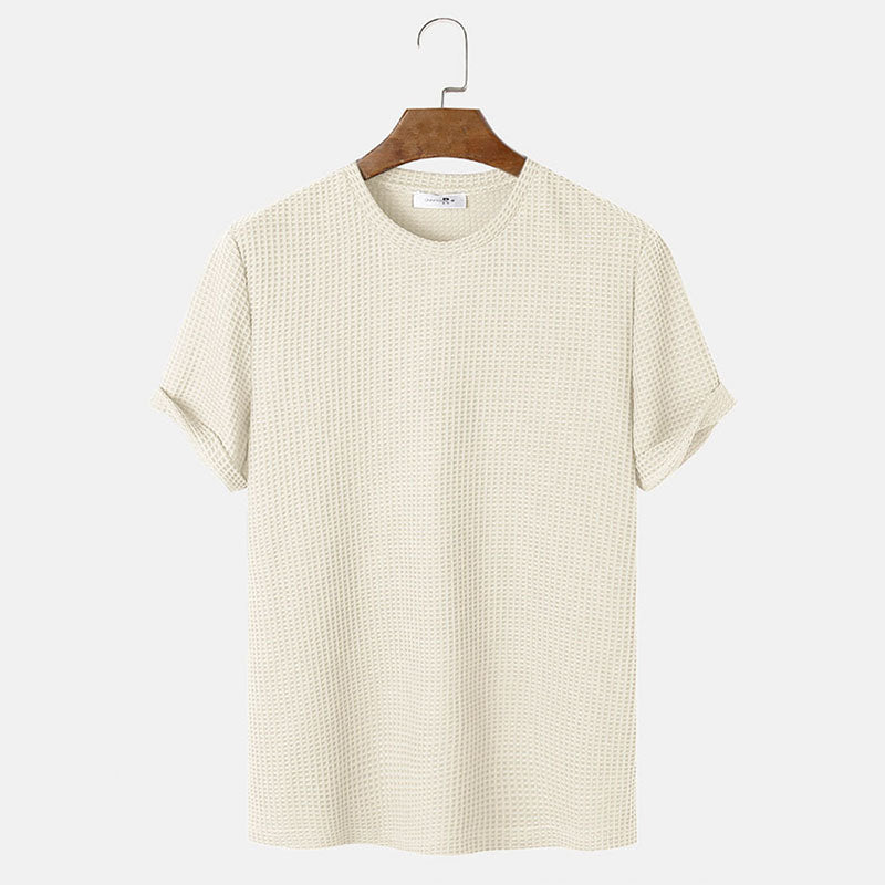 T-Shirt Homme Uni À Col Henley Ajusté