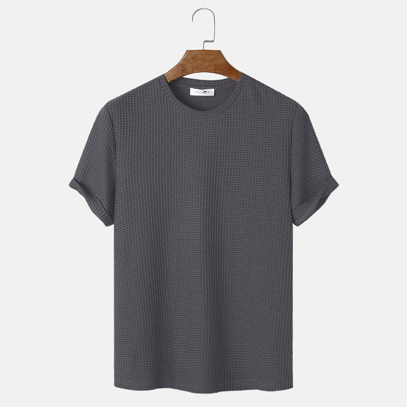 T-Shirt Homme Uni À Col Henley Ajusté
