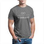 T-shirt Bitcoin Infinity divisé par des millions pour homme