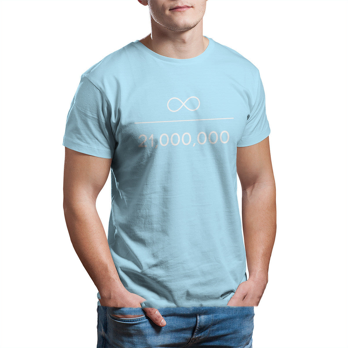 T-shirt Bitcoin Infinity divisé par des millions pour homme