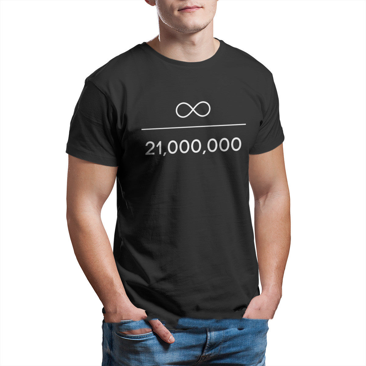 T-shirt Bitcoin Infinity divisé par des millions pour homme