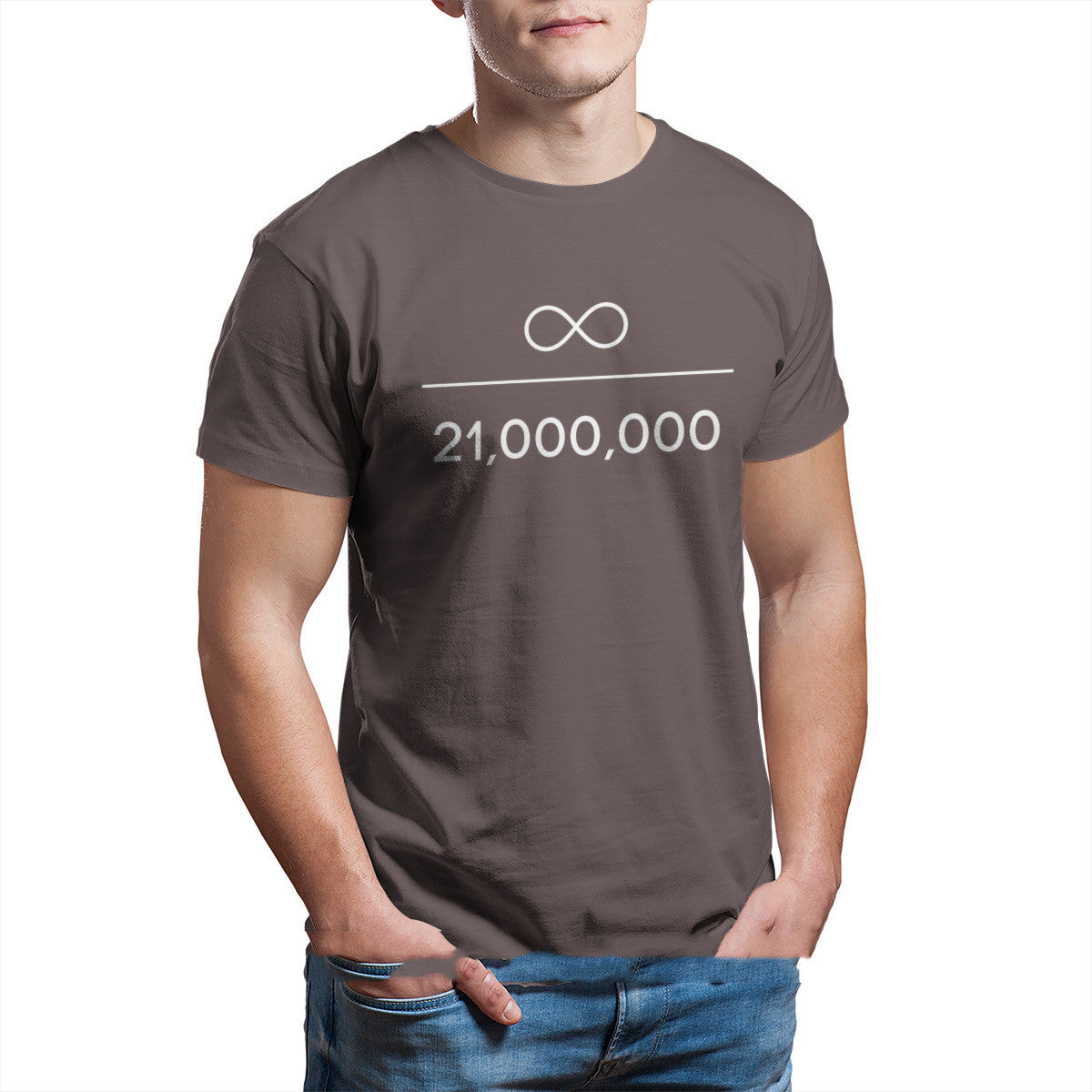T-shirt Bitcoin Infinity divisé par des millions pour homme