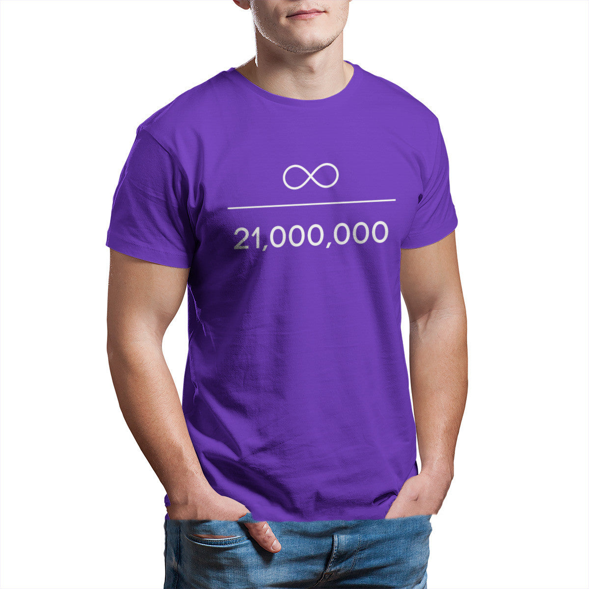 T-shirt Bitcoin Infinity divisé par des millions pour homme