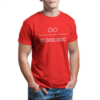 T-shirt Bitcoin Infinity divisé par des millions pour homme