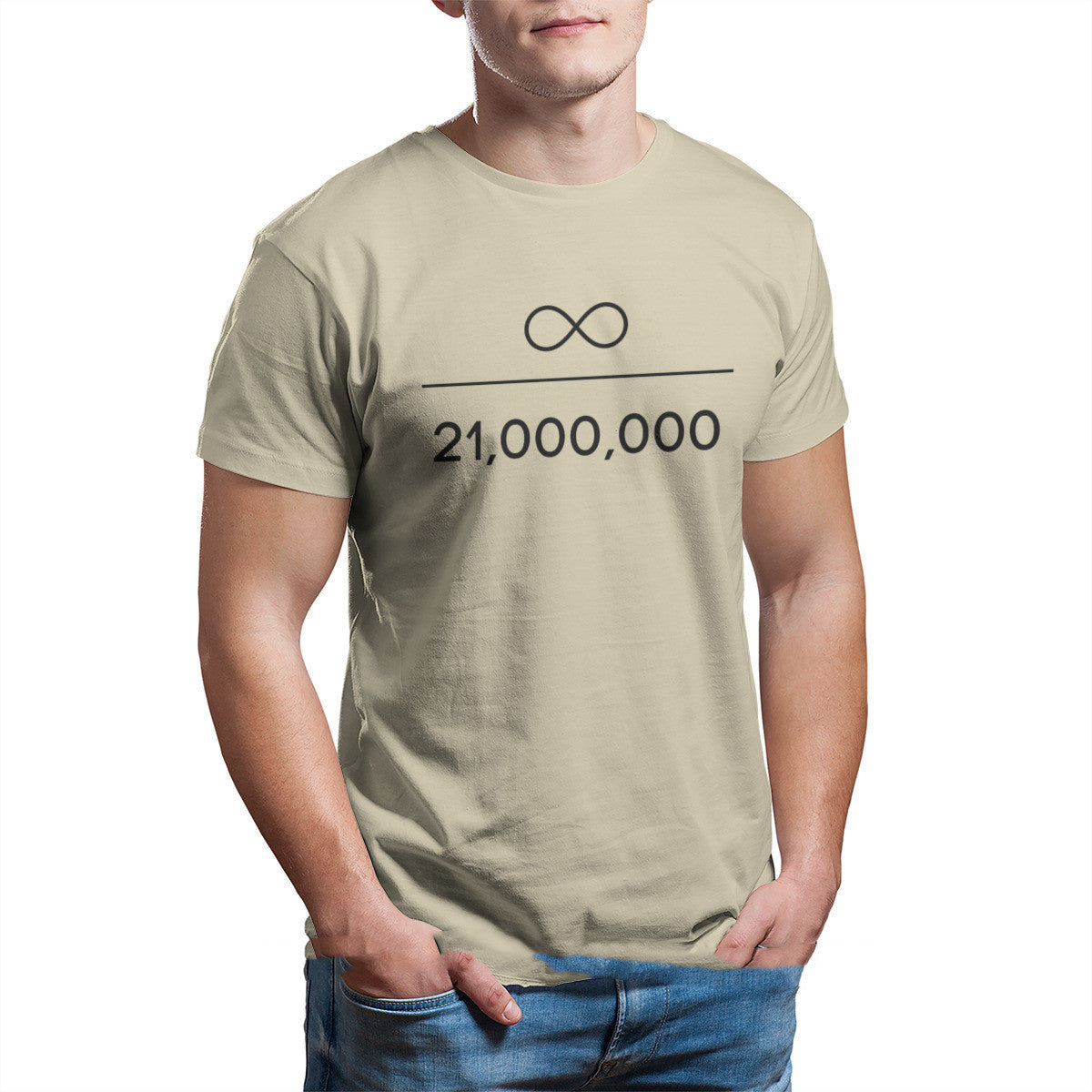 T-shirt Bitcoin Infinity divisé par des millions pour homme