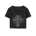 T-shirt Court Femme Style Vintage Américain Tendance