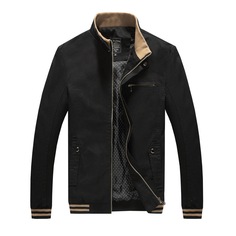 Veste Décontractée Homme En Coton Lavé Mi-Saison