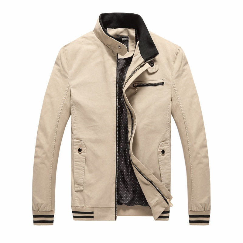 Veste Décontractée Homme En Coton Lavé Mi-Saison