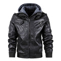 Veste Moto Homme En Cuir Synthétique À Capuche