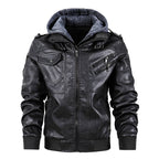 Veste Moto Homme En Cuir Synthétique À Capuche
