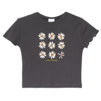Women's Printed T-Shirt with Ruffled Sleeves, Casual Style
