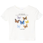 Women's Printed T-Shirt with Ruffled Sleeves, Casual Style