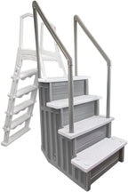 Marches antidérapantes Aqua Select pour piscines hors sol | Bleues | Pour piscines hors sol | Installation possible sur des terrasses de 122 à 137 cm de hauteur | Échelle de sécurité supportant jusqu'à 113 kg
