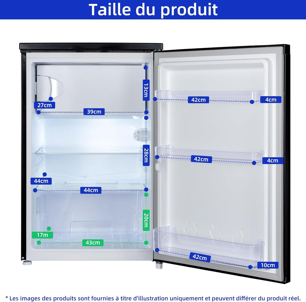 Réfrigérateur CHIQ 107 litres, hauteur : 845 mm, profondeur : 556 mm, noir