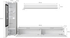 Ensemble de salon Piaski Vera I, éclairage LED en option, couleurs variées (béton/blanc brillant, sans éclairage LED)