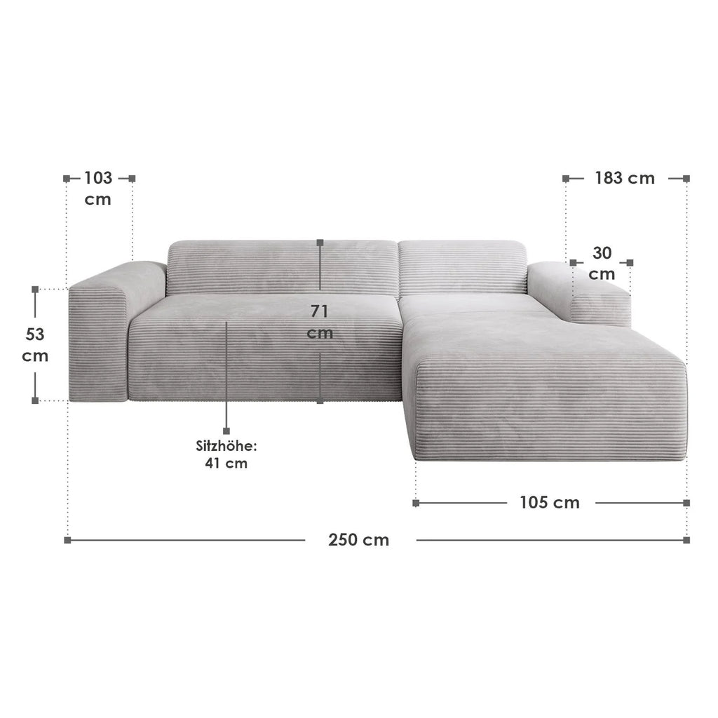 Canapé d'angle Vals 2025 – Confort moderne et style chaleureux