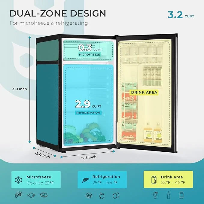 Mini-réfrigérateur EUHOMY 2025 avec congélateur compact. Porte simple