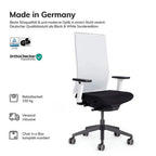 Fauteuil de bureau ergonomique Agilis Matrix MT12 à dossier en maille et inclinaison lente, édition spéciale, noir pur (édition 2025).
