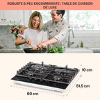 Klarstein Plaque de Cuisson Gaz à 4 Brûleurs en Acier Inoxydable, Table de Cuisson Encastrable à 4 Feux de 8100W, Cuisinières GP