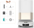 Dreame X40 Ultra Complete Robot Aspirateur avec Serpillière amovible et relevable, Brosse latérale surélevée,12 000 Pa,Serpillière et la Plaque de lavage avec de l'eau chaude à 70°C,Brosses relevables