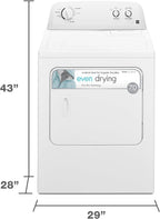 Sèche-linge électrique Kenmore à chargement frontal de 74 cm (29 po) avec protection anti-froissage et capacité totale de 198 litres (7 pi³), blanc