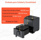 Friteuse à air sans huile COSORI 6,4 L, double chauffage, sans remuer ni préchauffer, avec recettes en espagnol et 12 programmes, gris foncé, modèle CAF-P583S