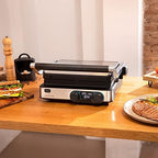 Cecotec Grill électrique Rock’nGrill Smart. Système de réglage de la puissance, du temps et de la température de 2000 W, ouverture à 180 °, plaques amovibles allant au lave vaisselle : Cuisine et Maison
